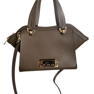 Zac Posen Taupe Satchel with Gold Accents